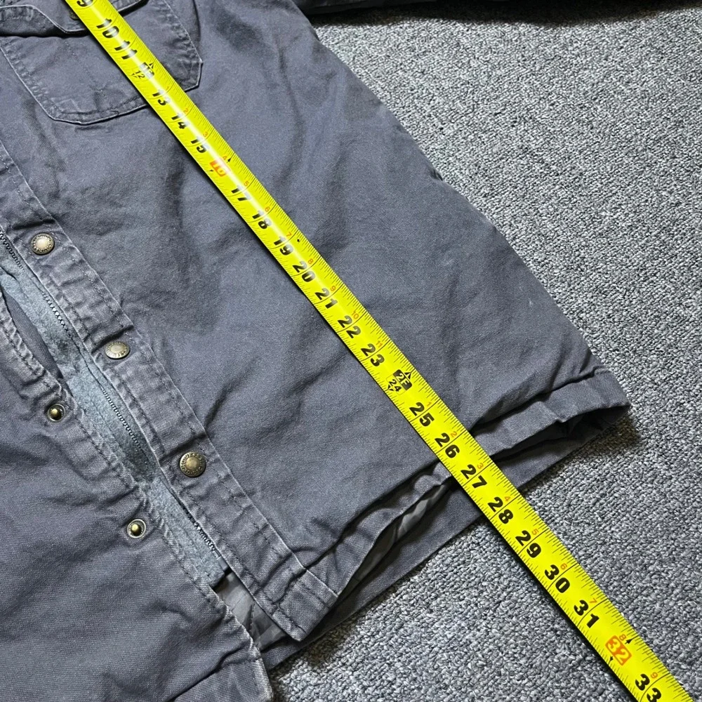 Dickies Hooded Canvas Work Jacket L Grayish Purple Lined Full Zip Snap Button